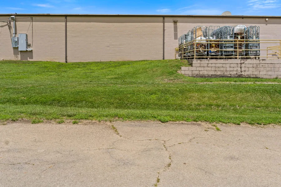 Rear loading and utility area of the commercial building