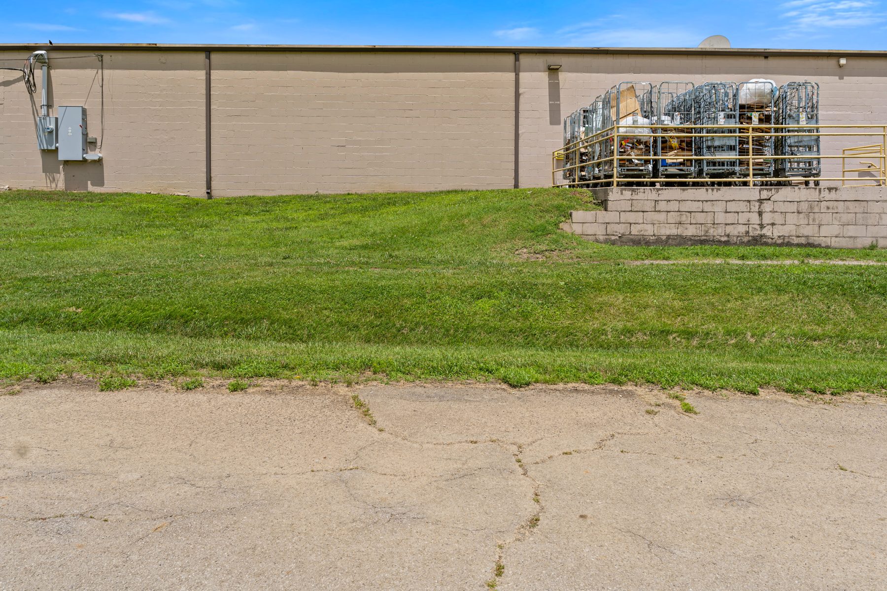 Rear loading and utility area of the commercial building